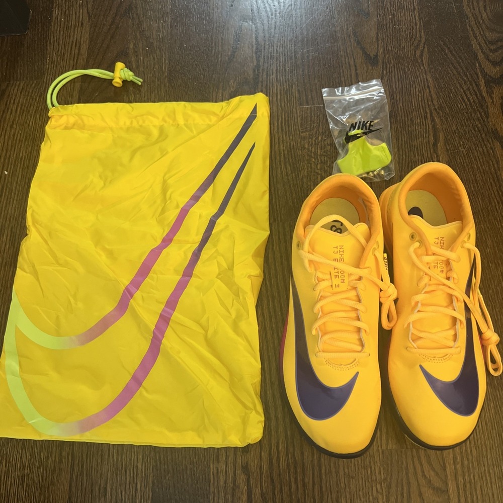 LSU 9.5 - Nike Triple Jump Elite 3 Spikes Citron Pulse HV6425-800 Mens Shoes